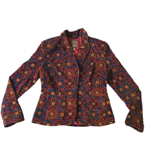 Lucky Brand Lined Velvet Cotton Blazer Size XL - Picture 1 of 7
